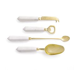 Aida Marble-Handled Cocktail Accessories, Set of 4