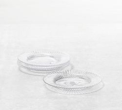 Fluted Glass Dessert Plate - Set of 4