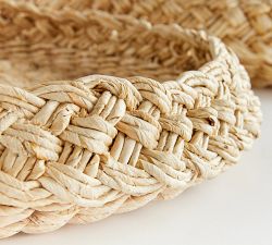 French Braided Handwoven Trays, Set of 2
