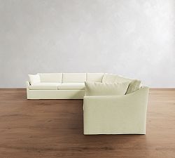 Reya Slipcovered 3-Piece L-Shaped Sectional (125")