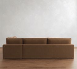 Westwood Slim Arm Leather Return Bumper Sectional (114" - 126")
