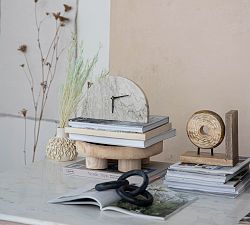 Decorative Half Moon Marble Mantel Clock