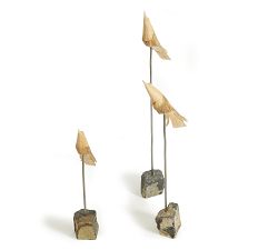 Hand-Carved Flock of Bird Objects