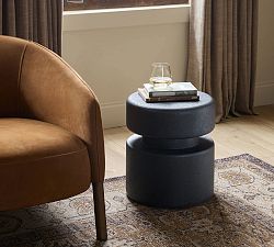 Darien Geometric Stone Accent Table (14")