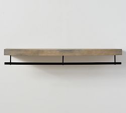 Open Box: Brighton Closet Shelf With Rail, 48" - Gray Wash/Bronze