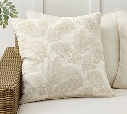 Open Box: Sylvie Palm Outdoor Performance Pillow, 24" - Linen