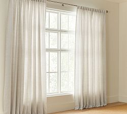 Open Box: Custom Beligan Flax Linen Curtain, 24W x 100L - Flax