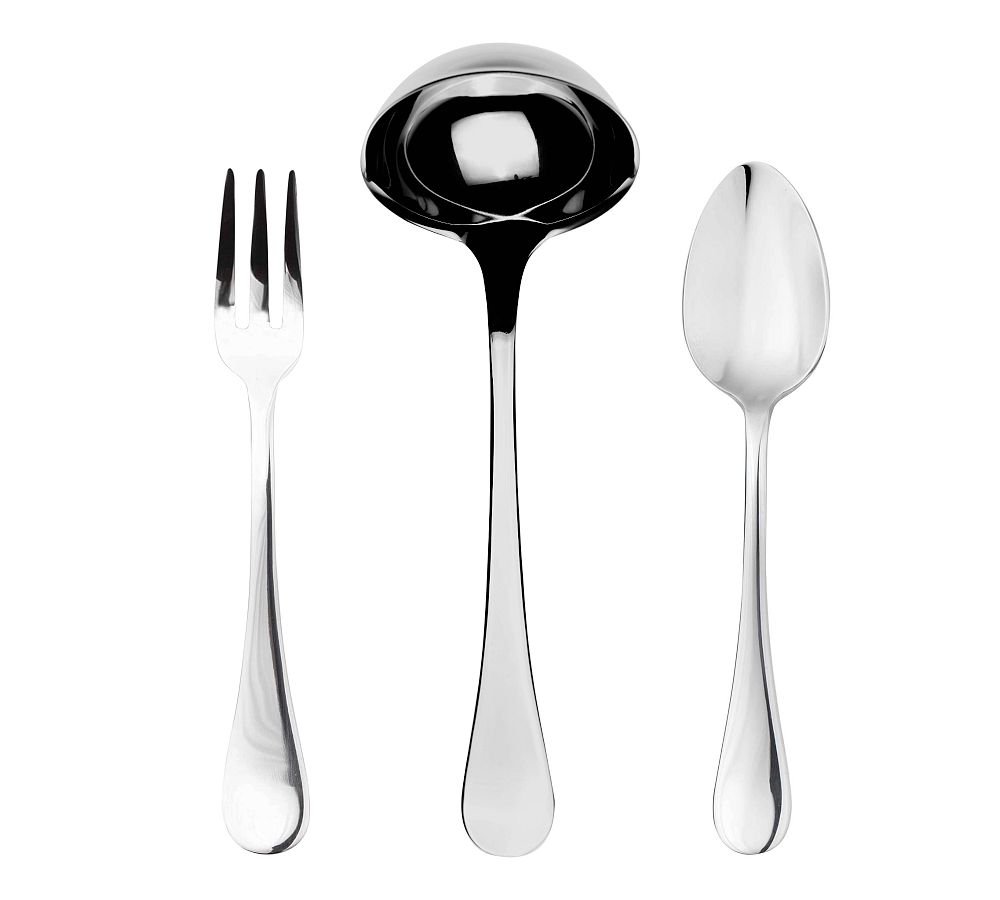 Brescia Italian Flatware & Serve Set - Set of 3 - Mirror