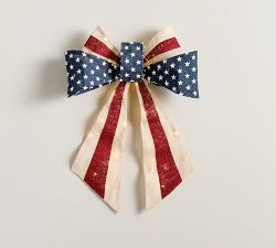 Lit Americana Burlap Bow