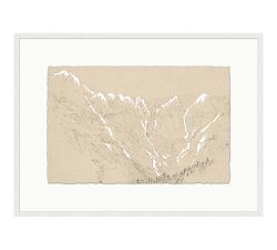 White Charcoal Snow Tops Framed Print