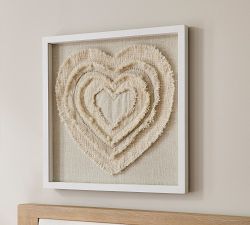 Ivory Applique Heart Wall Art