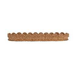 Decorative Scalloped Rattan Tray with Handles