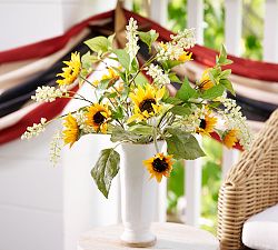 Faux Sunflower and Greens Bundle
