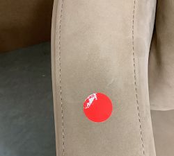 Open Box: Ayden Barrel Leather Swivel Armchair (32") - Nubuck Wheat