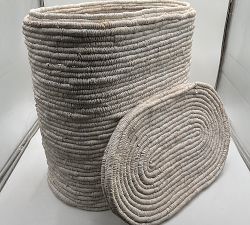 Open Box: Coil Double Hamper - Whitewash