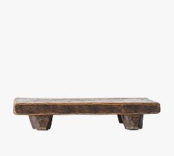 Open Box: Found Reclaimed Wood Pedestal Tray - Brown