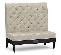 Open Box: Hayworth High Back Double Seat Banquette with Power Outlet (50" ) - Statesville Pebble Ebony