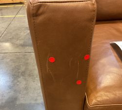 Open Box: Jake Leather Seadrift Wood Base Grand Sofa (96"W, 36"D), 3X1 - Gravel Walnut, Seadrift