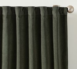 Open Box: Rustic Chenille Light Filtering Curtain, 50"W x 84"L - Forest Green
