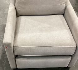 Open Box: Tyler Square Arm Tall Recliner without Nailheads (42") - Performance Brushed Basketweave Sand, Espresso