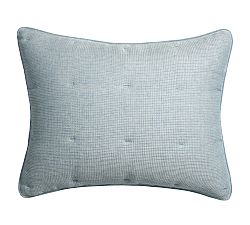 Open Box: European Flax Linen Tufted Waffle Comforter Shams, Standard, Set of 2 - Chambray