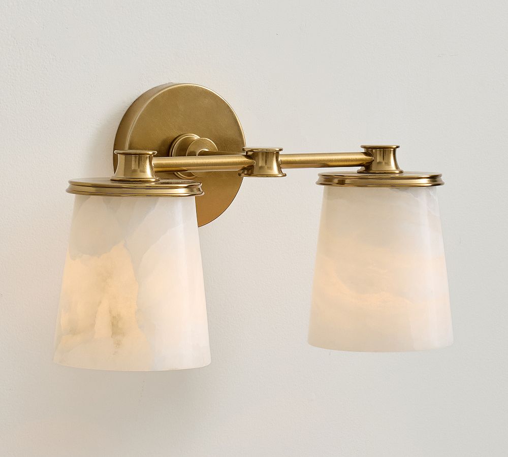 Hayes Alabaster Double Sconce (15") by Pottery Barn