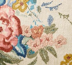 Carina Floral Embroidered Lumbar Pillow