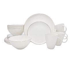 Open Box: Abbesses Porcelain 16-Piece Dinnerware Set - Gold