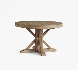 Open Box: Benchwright Round Pedestal Extendable Dining Table (48"-72") - Seadrift