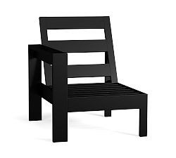 Open Box: Malibu Metal Sectional Outdoor Left-Arm Chair Frame - Black