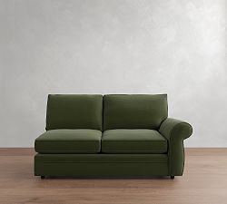 Open Box: Pearce Roll Arm Right Loveseat - Performance Everydayvelvet™ Fern, Espresso