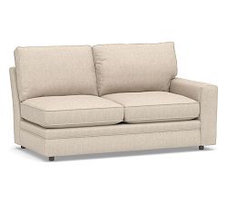 Open Box: Pearce Square Arm Right Loveseat - Performance Everydaylinen Oatmeal, Espresso