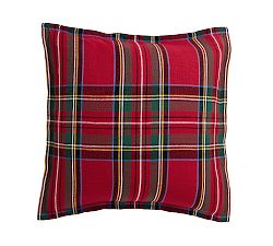 Open Box: Stewart Plaid Sham, Euro - Red Multi
