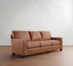 Buchanan Square Arm Leather Sofa (78"&ndash;90")