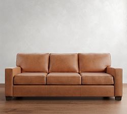 Buchanan Square Arm Leather Sofa (78"&ndash;90")
