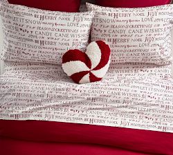 Peppermint Swirl Heart Shaped Pillow