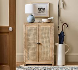 Modern Farmhouse Cane Entry Cabinet (25")