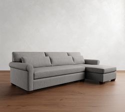 York Roll Arm Deep Seat Chaise Sectional (86"&ndash;117")