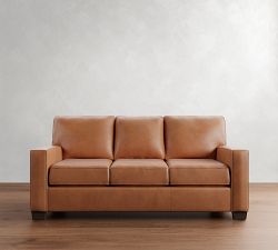 Buchanan Square Arm Leather Sofa (78"&ndash;90")