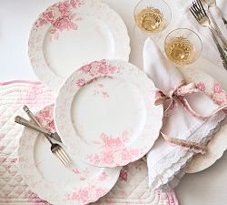 LoveShackFancy Rose Porcelain Dinner Plates - Set of 4