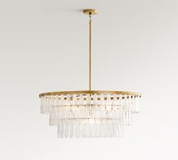 Mable Textured Glass Round Chandelier (37")