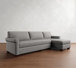 York Roll Arm Chaise Sectional (86"&ndash;116")