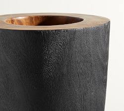 Burned Wood Black Vase