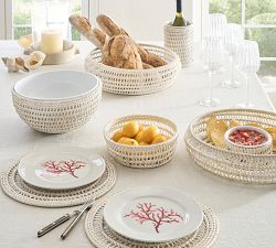 Miramar Handwoven Rattan Chip &amp; Dip Server Set