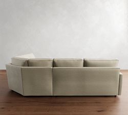 Pearce Square Arm 3-Piece L-Shaped Wedge Sectional (118"&ndash;126.5")