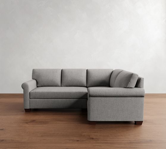 York Roll Arm 3-Piece Sectional (93") by Pottery Barn