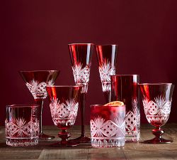 Antique Cut Martini Glasses - Set of 4