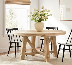 Farmhouse Trestle Round Dining Table (60")