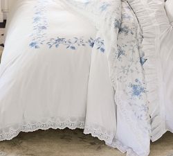 LoveShackFancy Blue Rose Duvet Cover
