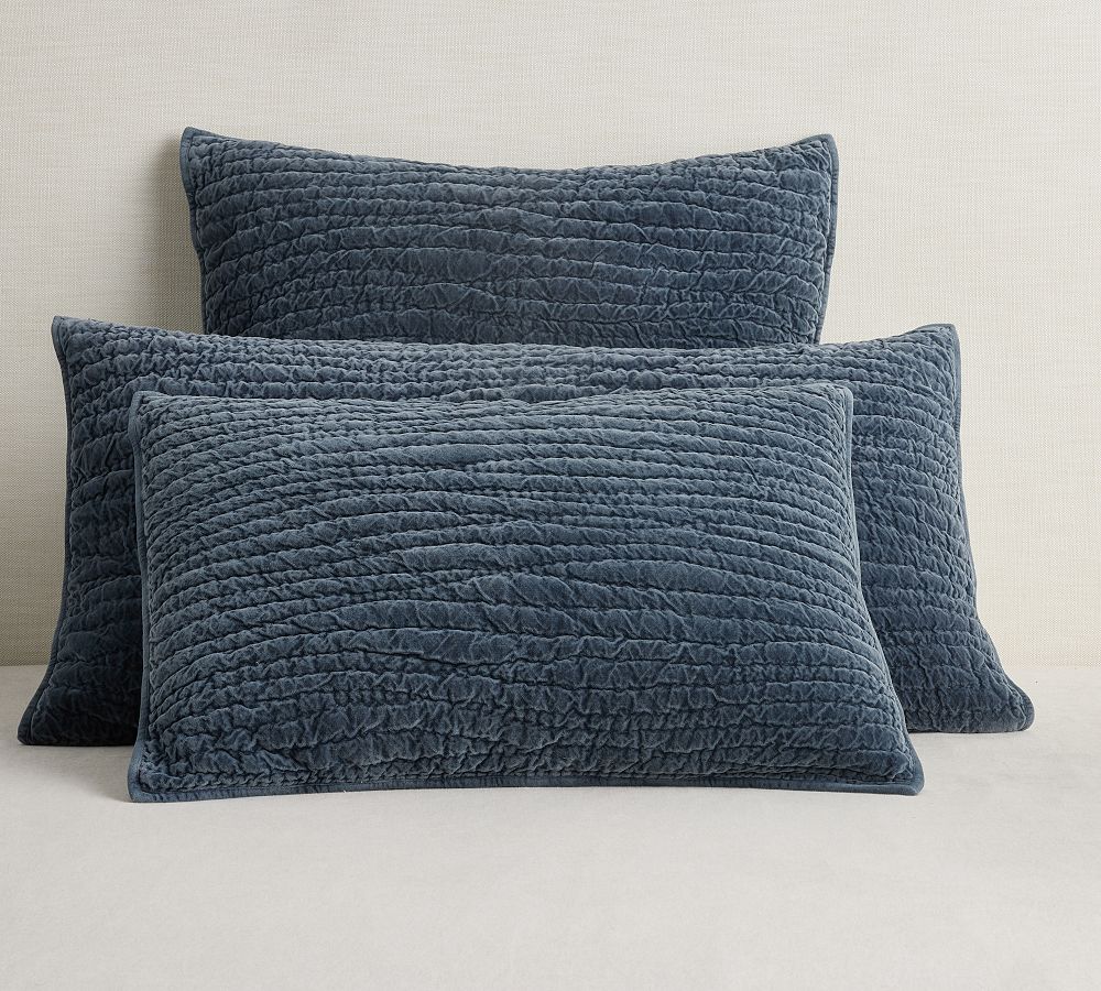 Washed Velvet Handcrafted Quilted Sham by Pottery Barn